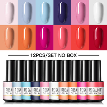 ROSALIND Mini Soak Off Gel Polish Set 6PCS Set Bright For Nail Art Design LED/UV Lamp